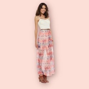 NWT Beautiful Lily Rose Crochet Belted Maxi Dress Size Medium